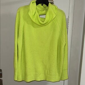 superdown Neon Lime Cowl Neck Sweater